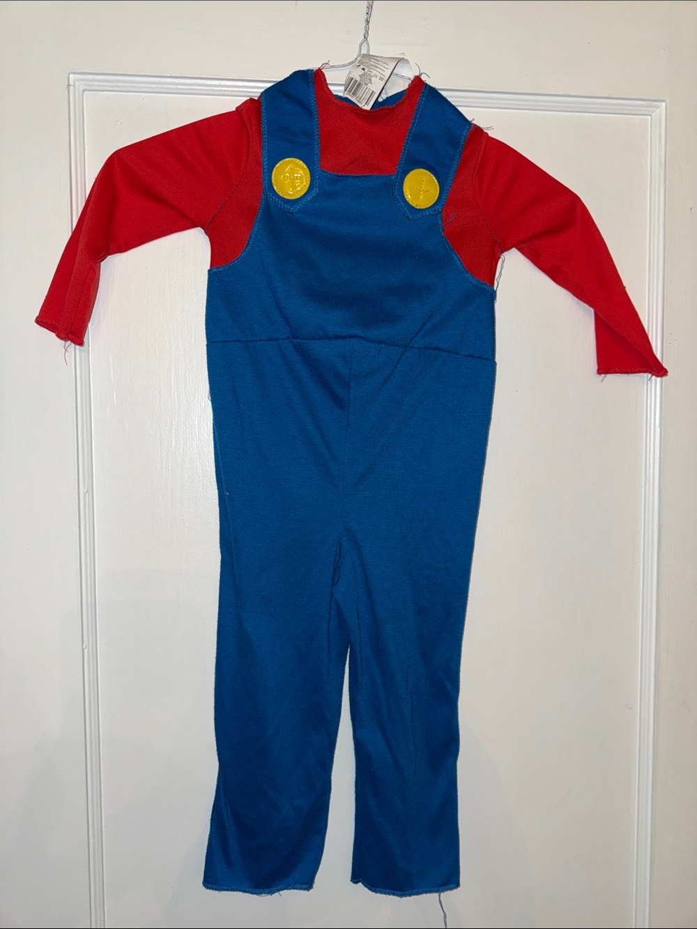 Official Super Mario Toddler Costume Jumpsuit Blue Red Overalls Size 2T-3T